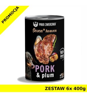 Karma mokra dla psa Paka Zwierzaka Seven`th Heaven Pork&Plum ZESTAW 6x 400g