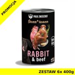 Karma mokra dla psa Paka Zwierzaka Seven`th Heaven Rabbit&Beef PUSZKA ZESTAW 6x 400g