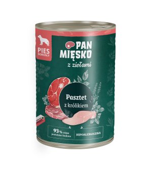 Karma mokra dla psa Pan Mięsko pasztet z królikiem 400g