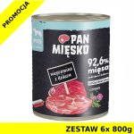 Karma mokra dla psa Pan Mięsko - Wieprzowina z Dzikiem ZESTAW 6x 800g