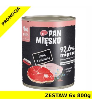 Karma mokra dla psa Pan Mięsko - Indyk z Wołowiną dla Szczeniąt ZESTAW 6x 800g