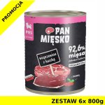 Karma mokra dla psa Pan Mięsko - Wieprzowina z Kaczką dla Szczeniąt Zestaw 6x 800g