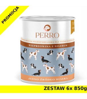 Karma mokra dla psa Perro Wieprzowina z selerem ZESTAW 6x 850g