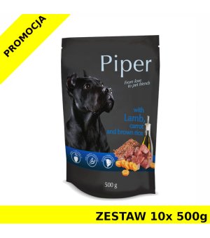 Karma mokra dla psa Piper jagnięcina z marchewką i ryżem ZESTAW 10x 500g