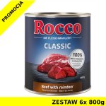 Karma mokra dla psa Rocco Classic Wołowina z Reniferem puszka ZESTAW 6x 800g