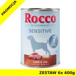 Karma mokra dla psa Rocco Diet Care Sensitive Jagnięcina z ryżem puszka ZESTAW 6x 400g - puszka
