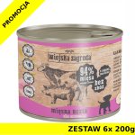 Karma mokra dla psa Wiejska zagroda dla szczeniąt - Mięsna uczta ZESTAW 6x 200g 