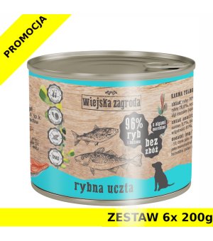 Karma mokra dla psa dorosłego Wiejska Zagroda Rybna Uczta ZESTAW 6x 200g