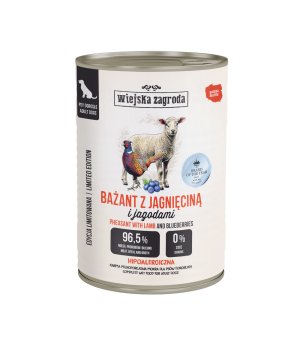 Karma mokra dla psa Wiejska Zagroda Bażant z Jagnięciną 380g - edycja limitowana