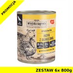 Karma mokra dla psa Wiejska Zagroda Indyk z jagnięciną  ZESTAW 6x 800g