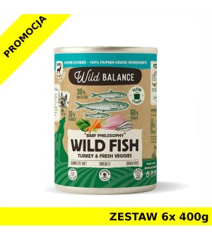 Karma mokra dla psa Wild Balance - Indyk z Dziką Rybą ZESTAW 6x 400g