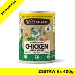 Karma mokra dla psa Wild Balance - Kurczak z Marchwią i szpinakiem ZESTAW 6x 400g