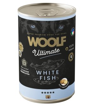 Karma mokra dla psów dorosłych WOOLF ULTIMATE Dog White Fish with Potato 400g