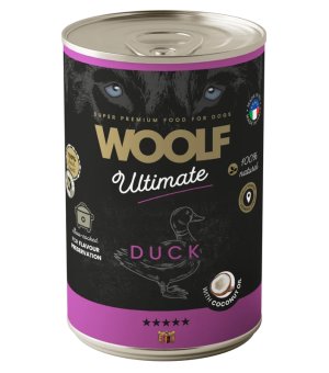 Karma mokra dla psów dorosłych WOOLF ULTIMATE Dog Duck Coconut Oil 400g