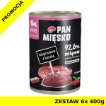 Karma mokra dla szczeniąt Pan Mięsko - Wieprzowina z Kaczką puszka ZESTAW 6x 400g