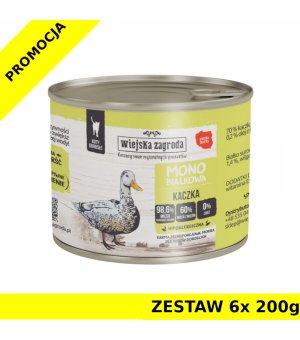 Karma Mokra  Mono Wiejska Zagroda KOT - Kaczka ZESTAW 6x  200g