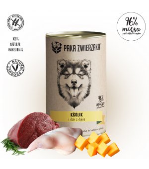 Karma Mokra Paka Zwierzaka - Królik i dzik z dynią 400g - puszka