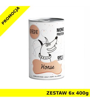 6x 400g - konina - Pepe mono protein horse - Karma Mokra dla psa od Paka Zwierzaka - zestaw