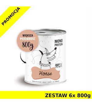 Karma Mokra Paka Zwierzaka - PEPE MONO PROTEIN Horse - Konina - ZESTAW 6x 800g
