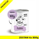 Karma Mokra Paka Zwierzaka - PEPE MONO PROTEIN Rabbit - Królik - ZESTAW 6x 800g