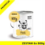 Karma Mokra Paka Zwierzaka - PEPE MONO PROTEIN Pork - Wieprzowina - ZESTAW 6x 800g
