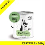 Karma Mokra Paka Zwierzaka - PEPE MONO PROTEIN Wild Boar - Dzik - ZESTAW 6x 800g