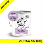 Karma Mokra Paka Zwierzaka - PEPE MONO PROTEIN Rabbit - Królik - ZESTAW 18x 800g 