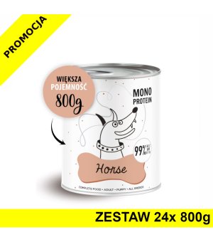 Karma Mokra Paka Zwierzaka - PEPE MONO PROTEIN Horse - Konina - ZESTAW 24x 800g