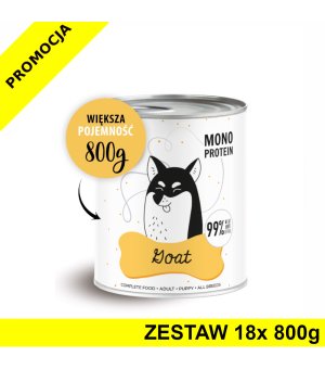 Karma Mokra Paka Zwierzaka - PEPE MONO PROTEIN Goat - Koza - ZESTAW 18x 800g