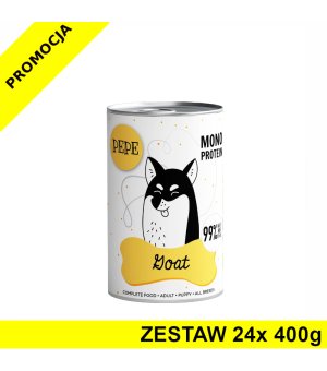Karma Mokra Paka Zwierzaka - PEPE MONO PROTEIN Goat -  koza - ZESTAW 24x 400g