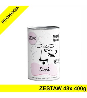 Karma Mokra Paka Zwierzaka - PEPE MONO PROTEIN Duck- kaczka - ZESTAW 48x 400g
