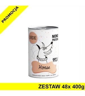 Karma Mokra Paka Zwierzaka - PEPE MONO PROTEIN Horse - konina - ZESTAW 48x 400g