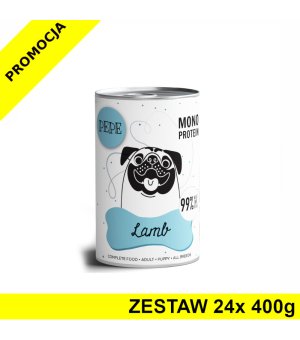 Karma Mokra Paka Zwierzaka - PEPE MONO PROTEIN Lamb - jagnięcina - ZESTAW 24x 400g