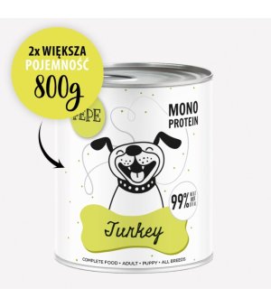 Karma Mokra Paka Zwierzaka - PEPE MONO PROTEIN Turkey - 800g Indyk