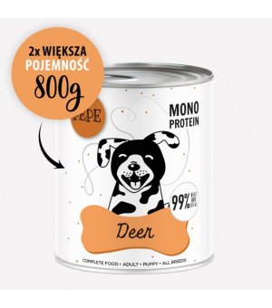 Karma Mokra Paka Zwierzaka - PEPE MONO PROTEIN Deer - 800g Jeleń