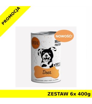 Karma Mokra Paka Zwierzaka - PEPE MONO PROTEIN Deer - Jeleń ZESTAW 6x 400g