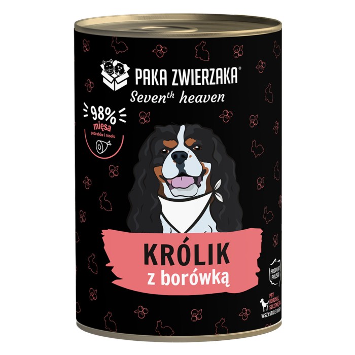 Karma Mokra Paka Zwierzaka Seven`th Heaven - Królik z Borówką 400g