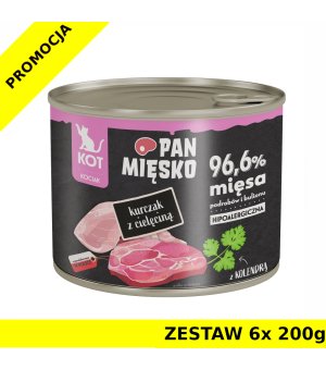 Karma mokra Pan Mięsko KITTEN - Kurczak z Cielęciną ZESTAW 6x 200G