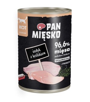 Karma mokra Pan Mięsko KOT - Indyk z Królikiem 400g