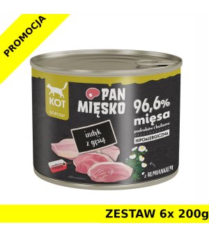 Karma mokra Pan Mięsko KOT - Indyk z Gęsią ZESTAW 6x 200g