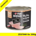 Karma mokra Pan Mięsko KOT - Indyk z Królikiem ZESTAW 6x 200g