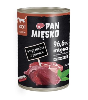 Karma mokra Pan Mięsko KOT - Wieprzowina z Jeleniem 400g