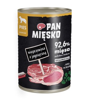 Karma mokra Pan Mięsko - Wieprzowina z Jagnięciną 400g