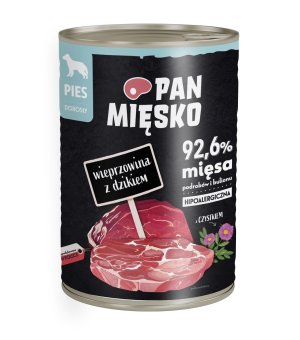 Karma mokra Pan Mięsko - Wieprzowina z Dzikiem 400g