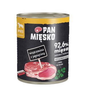 Karma mokra dla psa Pan Mięsko - Wieprzowina z Jagnięciną 800g