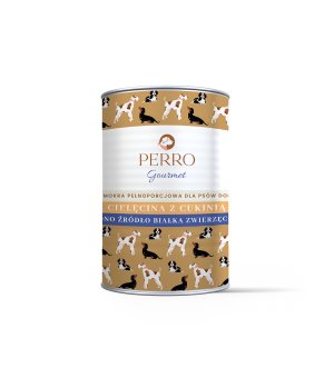 400g - Cielęcina z cukinią - Perro Gourmet - karma mokra dla psa dorosłego - puszka
