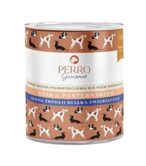 800g - Dzik z pasternakiem - Perro Gourmet - karma mokra dla psa dorosłego - puszka