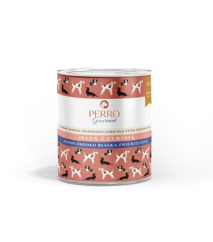 800g - Jeleń z cukinią - Perro Gourmet - karma mokra dla psa dorosłego - puszka