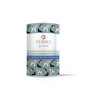 400g - Konina z cukinią - szczenięta - Perro Gourmet - karma mokra dla psa - puszka