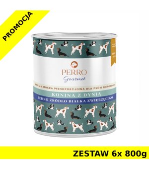 Karma Mokra Perro GOURMET Koń z Dynią ZESTAW 6x 800g 